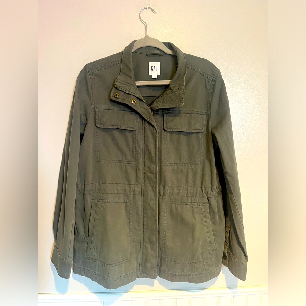 Gap Utility Denim Jacket Vintage Green Women’s Size Medium